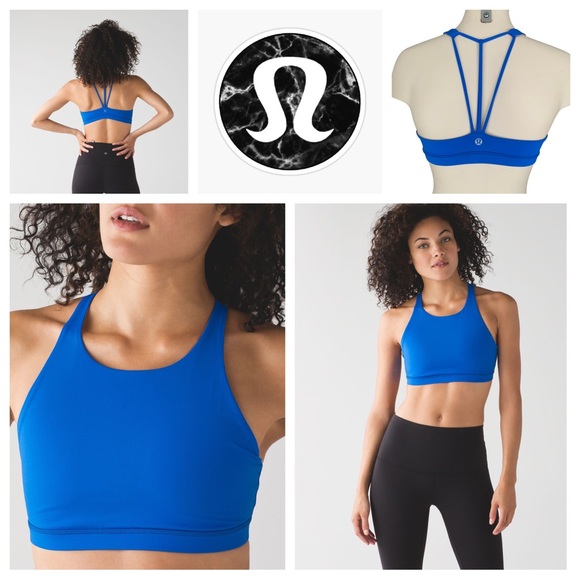 lululemon athletica Other - Lululemon Trinity Bra II Pipe Dream Blue Long-line High Neck Halter Sports Bra
